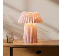 Lampada da tavolo Lindby Magali, rosa, carta, Ø 34 cm, E14 LINDBY