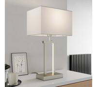 Lampada da tavolo Lindby Sigurd, bianco, tessuto, altezza 54 cm, E27 LINDBY