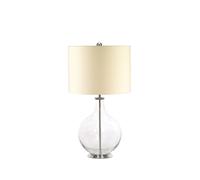 Lampada da Tavolo Linus Crema Vetro H:67cm Retrò Design Salotto Camera Letto