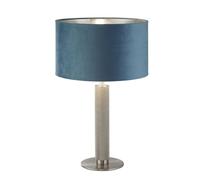 Lampada da tavolo London - Paralume in velluto argento satinato zigrinato e verde acqua