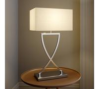 Lampada da tavolo Lucande Evaine, cromo/bianco, metallo, 66 cm, E27 LUCANDE