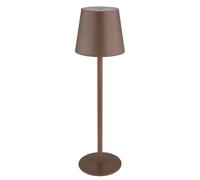 Lampada da tavolo luce esterna lampada da tavolo LED dimmerabile batteria USB luce da giardino, metallo plastica marrone opale, 3W 130Lm bianco caldo, DxH 10,6x36 cm
