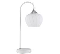 Lampada da tavolo luce laterale per camera da letto in vetro cromato con motivi opalini E27