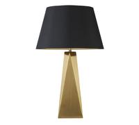 Lampada da tavolo Maldon - Metallo dorato e paralume nero con interno dorato