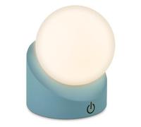 BRILONER - Mini lampada da tavolo a LED senza fili IP54 con touch, lampada comodino, dimmerabile a passi, batteria ricaricabile e sorgente luminosa intercambiabile, lampada da esterno, 10x8x9 cm, blu