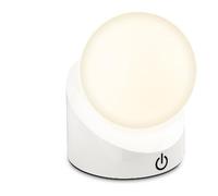 BRILONER - Mini lampada da tavolo a LED senza fili IP54 con touch, lampada comodino, dimmerabile, batteria ricaricabile e sorgente luminosa intercambiabile, lampada da esterno, 10x8x9 cm, bianco
