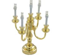 Lampada Da Tavolo Miniaturizzata A LED Con Candelabro In Ottone A 5 Bracci