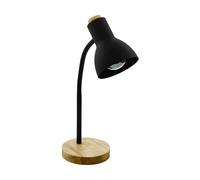 Lampada Da Tavolo Minimal Veradal Legno Nero 1 Luce E27
