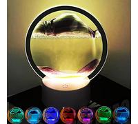Lampada da tavolo mobile 3D, decorazione a clessidra girevole a 360°, 16 colori che cambiano il movimento fluido, lampada da scrivania RGB colorata creativa mare Quicksand artistica, luce notturna