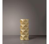 Lampada Da Tavolo Moderna 1 Luce Prisma In Polilux Oro H32 Made In Italy