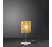 Lampada Da Tavolo Moderna 1 Luce Prisma In Polilux Oro H36 Made In Italy