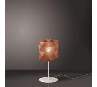 Lampada Da Tavolo Moderna 1 Luce Prisma In Polilux Rame H36 Made In Italy