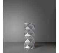 Lampada Da Tavolo Moderna 1 Luce Prisma In Polilux Silver H32 Made In Italy