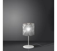 Lampada Da Tavolo Moderna 1 Luce Prisma In Polilux Silver H36 Made In Italy