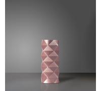 Lampada Da Tavolo Moderna 1 Luce Prisma Polilux Rosa Metallico H32 Made In Italy