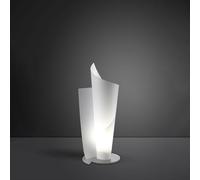 Lampada Da Tavolo Moderna A 1 Luce Vela In Polilux Bianco H50 Made In Italy