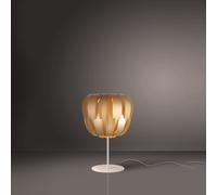 Lampada Da Tavolo Moderna Con Base Luce Queen In Polilux Oro Made In Italy