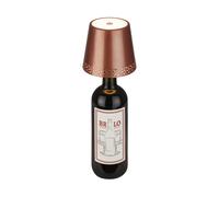 BRILONER - Lampada da bottiglia a LED dimmerabile, attacco per lampada da bottiglia a LED, lampada da comodino dimmerabile touch, lampada da scrivania, lampada da lettura, 11x9 cm (PxA), rame opaco