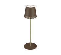 Briloner - Lampada da tavolo senza fili, 2 lampade in 1, lampada comodino dimmerabile, Lampada da Esterno, abat jour da comodino, lampada da tavolo ricaricabile, lampada scrivania, marrone oro