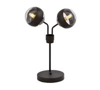 Lampada Da Tavolo Moderna Orione Acciaio Nero Trasparente 2 Luci E14 Ip20 [EEK: A++]