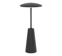 Lampada Da Tavolo Moderna Piccola Acciaio Nero Luce Led Integrato 2,8W