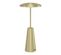Lampada Da Tavolo Moderna Piccola Acciaio Ottone Spazzolato Led Integrato 2,8W
