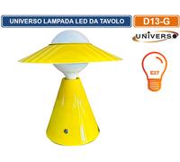 LAMPADA DA TAVOLO MODERNA PORTALAMPADA LAMPADINE E27 GIALLA BIANCA NERA ROSSA