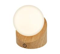 Lampada Da Tavolo Moderna Sora Plastica Effetto Legno Led Integrato 2W 2700K