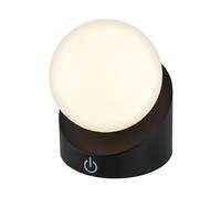 BRILONER - Mini lampada da tavolo a LED senza fili IP54 con touch, lampada comodino, dimmerabile a passi, batteria ricaricabile e sorgente luminosa intercambiabile, lampada da esterno, 10x8x9 cm, nero