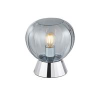 Lampada Da Tavolo Moderna Sydney Base Cromata E Sfera In Vetro Fumé 1 Luce E14 [EEK: A++]