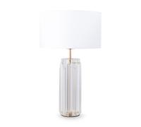 Lampada Da Tavolo Moderno Muse Metallo Oro Paralume Tessuto 1 Luce E27 60W