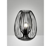 Lampada da Tavolo Nera Camp 1 Luce Design Elegante Stile Moderno Metallo Fabas