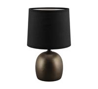 Lampada Da Tavolo Nera Con Base In Ceramica E14 Alta 25,5 Cm Da Notte Soggiorno