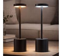 Lampada Da Tavolo Nera Touch Dimmer LED CCT H 34,3 Cm Set Di 2 [EEK: Non valutato]