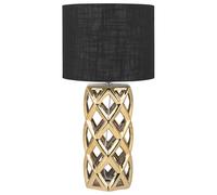 Beliani Lampada da tavolo nero e oro abat jour ceramica 71 cm