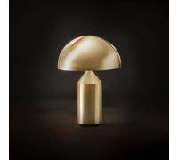 Lampada da tavolo Oluce Atollo, alluminio, Ø 25 cm, oro Oluce