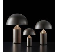 Lampada da tavolo Oluce Atollo, dimmerabile, Ø38cm, bronzo Oluce