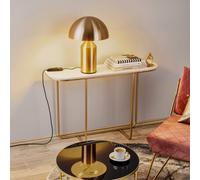 Lampada da tavolo Oluce Atollo, dimmerabile, Ø38cm, oro Oluce