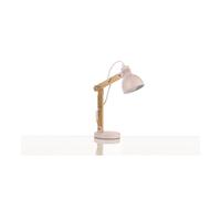 LAMPADA DA TAVOLO ONLI "NORA" IN LEGNO E METALLO ROSA E14
