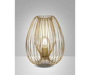 Lampada da Tavolo Oro Opaco Camp Fabas 1 Luce Dimmerabile Collezione CAMP