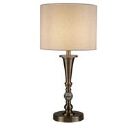 Lampada da tavolo Oscar - Ottone antico e paralume in lino