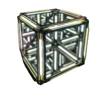 Lampada da tavolo per ambienti da gioco, luce notturna a quattro dimensioni, con ricarica di tipo C (blu) [classe energetica A]