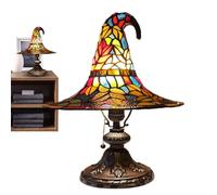 Lampada Da Tavolo Per Camera | Lampada Decorativa Interna Cappello Da Strega - Scultura Gotica Con Vetrate Colorate Alimentazione USB Per Lettura Studio Adolescenti Studenti Adulti