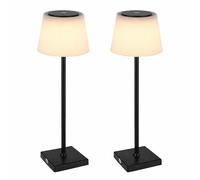 Lampada da tavolo per esterni lampada da tavolo per interni bianco nero LED touch dimmer batteria ricaricabile luce da giardino dimmerabile USB, bianco caldo-bianco freddo, DxH 13,1x38 cm set di 2