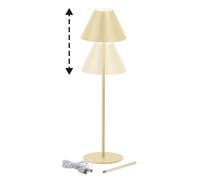 Lampada da tavolo per esterni lampada da tavolo ricaricabile touch dimmer color sabbia, metallo, USB-C, LED 2W 190Lm bianco caldo, DxH 14x36 cm