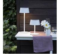 Lampada da tavolo per esterno - BRILLIANT - PICCO - LED e solare - Metallo e plastica - 5 W - Bianca