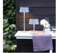 Lampada da tavolo per esterno - BRILLIANT - PICCO - LED e solare - Metallo e plastica - 5 W - Grigio satinato