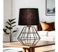 Lampada da tavolo per interni Diamond design geometrico in stile moderno con paralume nero E27 ideale per salotto camera da letto Luce da lettura