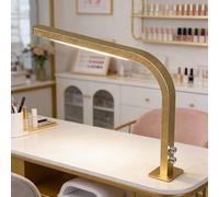 Lampada da tavolo per unghie dimmerabile da 48 W, temperatura colore 3000K-6000K, lampada LED per trucco, illuminazione per manicure e onicotecnica.(Gold)