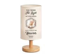 Lampada da tavolo personalizzata con scritta "You were the light of our lives now a star in the heavens", decorazione per camera da letto con foto e nome per la perdita della persona cara, lampada da